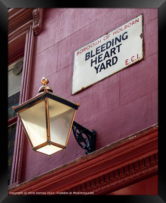 Bleeding Heart Yard in London, UK Framed Print by Chris Dorney