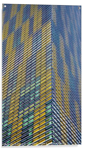 Corner of Yellow and Silver Highrise Acrylic by Darryl Brooks