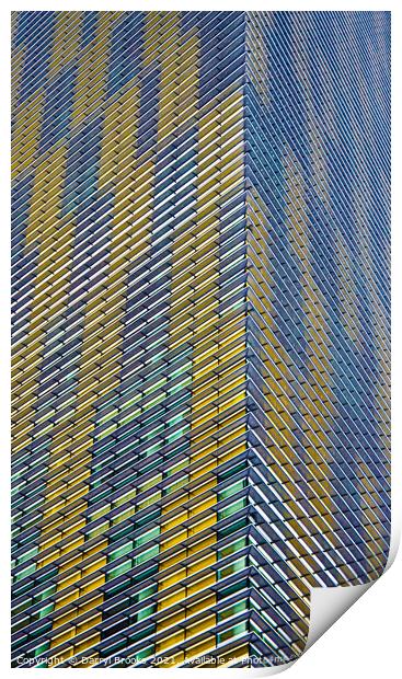Corner of Yellow and Silver Highrise Print by Darryl Brooks