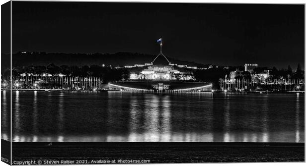 Parliament House  - Canberra - Australia BW  Canvas Print by Steven Ralser