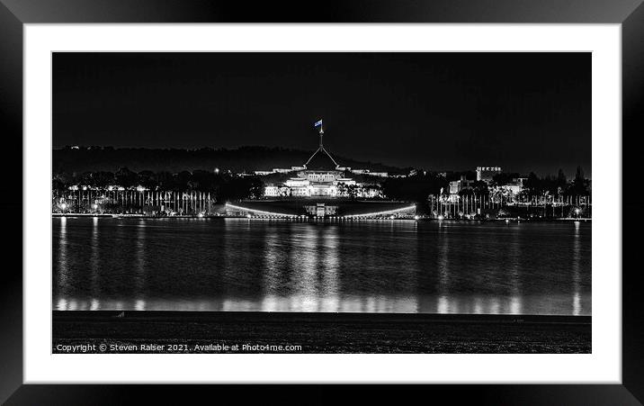 Parliament House  - Canberra - Australia BW  Framed Mounted Print by Steven Ralser