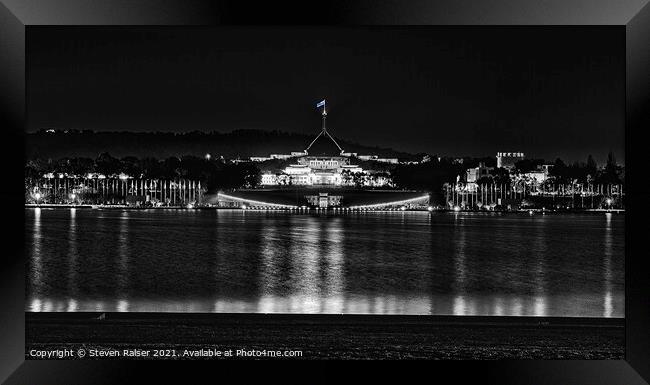 Parliament House  - Canberra - Australia BW  Framed Print by Steven Ralser