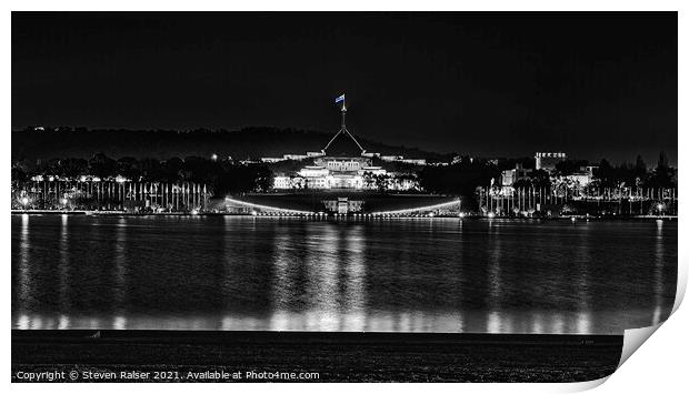 Parliament House  - Canberra - Australia BW  Print by Steven Ralser
