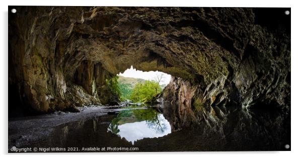 Rydal Caves Acrylic by Nigel Wilkins