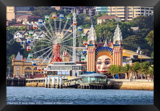 Luna Park,from the harbour. Framed Print by Kevin Hellon