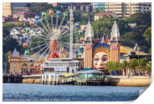 Luna Park,from the harbour. Print by Kevin Hellon