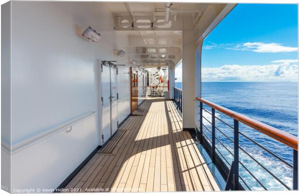 Gangway on deck of cruise ship Canvas Print by Kevin Hellon
