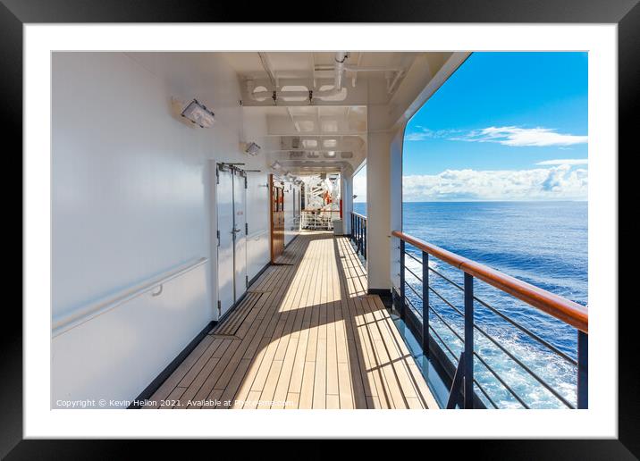 Gangway on deck of cruise ship Framed Mounted Print by Kevin Hellon
