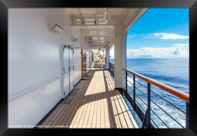 Gangway on deck of cruise ship Framed Print by Kevin Hellon