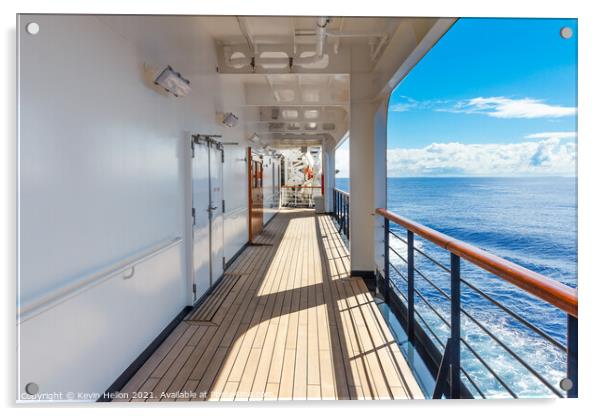 Gangway on deck of cruise ship Acrylic by Kevin Hellon