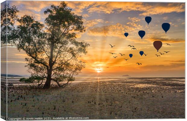 Sunrise, Phang Nga Bay Canvas Print by Kevin Hellon