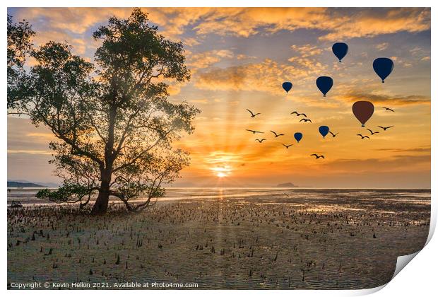 Sunrise, Phang Nga Bay Print by Kevin Hellon