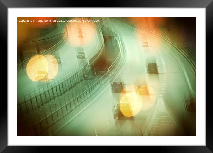 Cars on Freeway Framed Mounted Print by Taina Sohlman