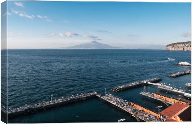 Leonelli's Beach in Sorrento and the Bay of Naples with Mount Ve Canvas Print by Dietmar Rauscher
