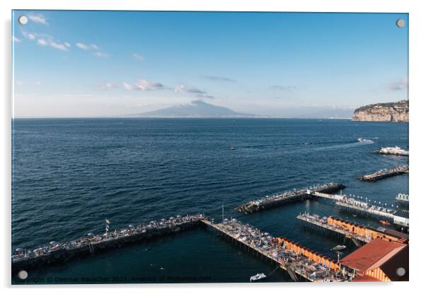 Leonelli's Beach in Sorrento and the Bay of Naples with Mount Ve Acrylic by Dietmar Rauscher