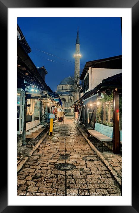 Sarajevo at night Framed Mounted Print by mirsad ibisevic