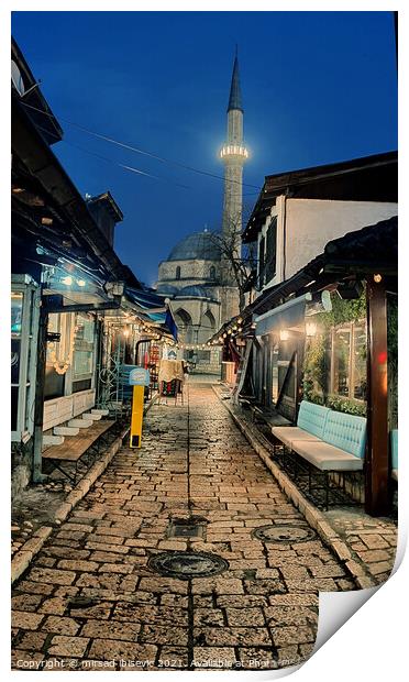 Sarajevo at night Print by mirsad ibisevic