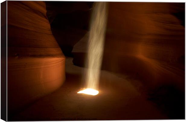 Antelope Canyon with Light Ray Canvas Print by Dietmar Rauscher