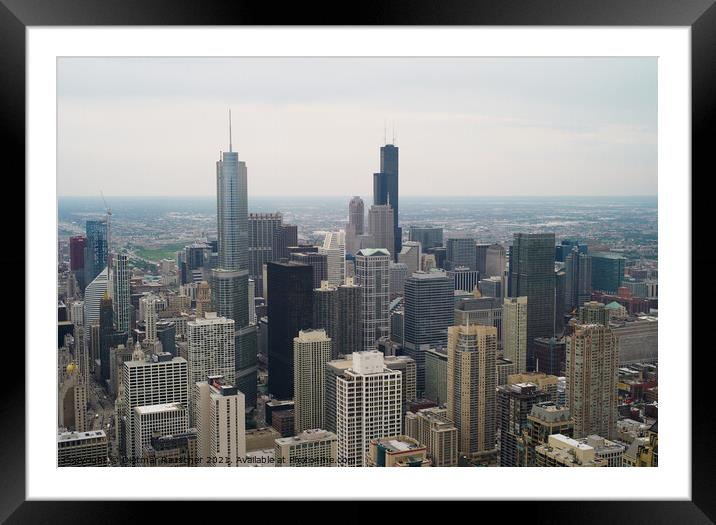 Skyline of Chicago, Illinois, with Trump Tower Framed Mounted Print by Dietmar Rauscher