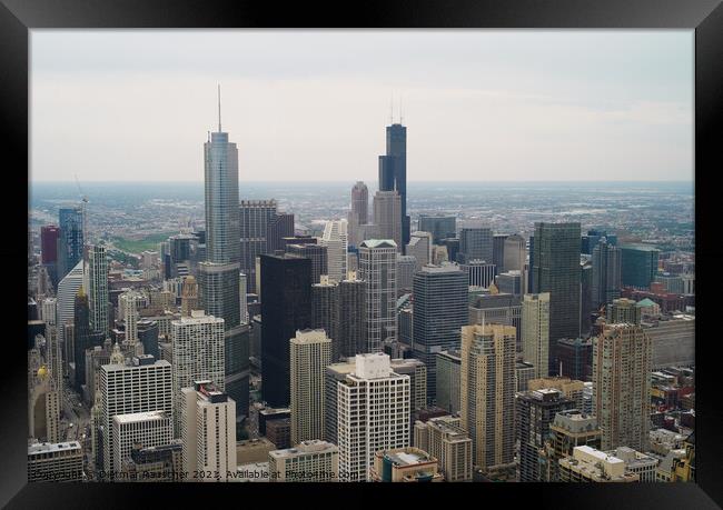 Skyline of Chicago, Illinois, with Trump Tower Framed Print by Dietmar Rauscher