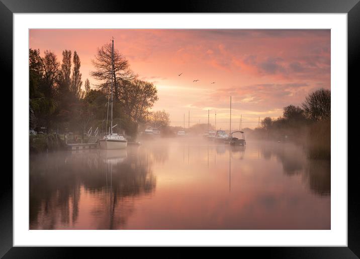 Sunrise on the River Frome Framed Mounted Print by David Semmens