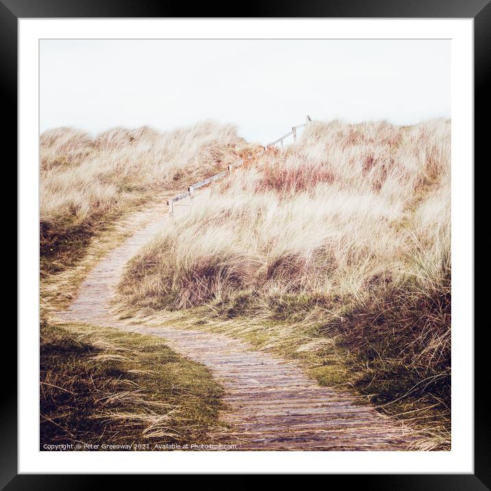 Winding Path To Findhorn Beach, Scottish Highlands Framed Mounted Print by Peter Greenway