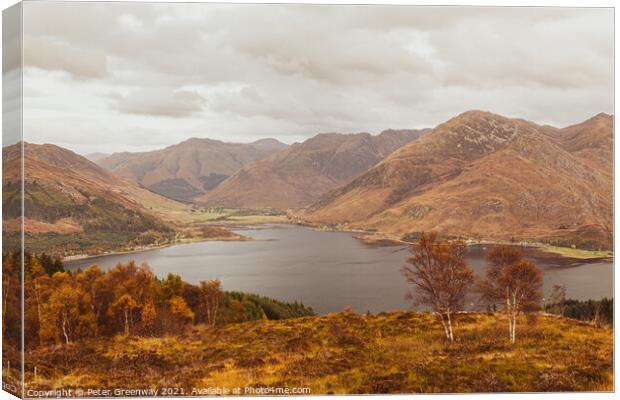 The 'Five Sisters' Viewpoint In The Scottish Highlands Canvas Print by Peter Greenway
