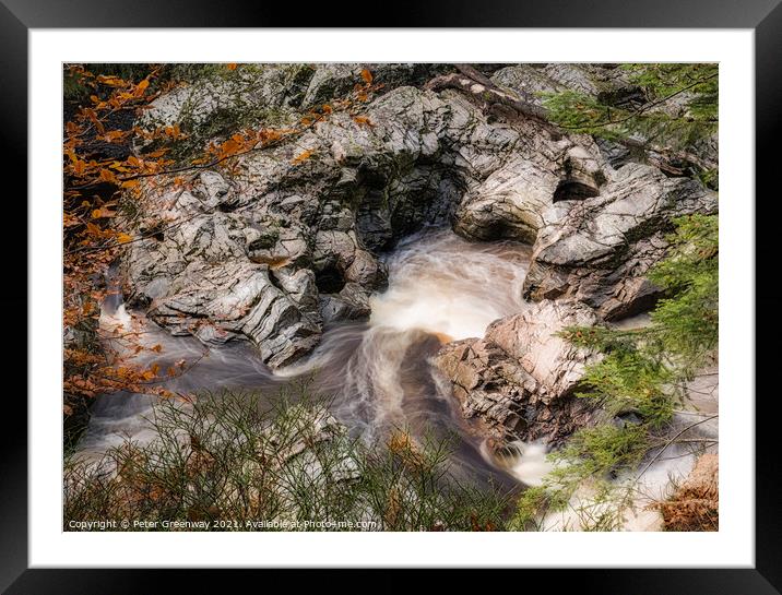 River Flowing Through The Gorge At Randolphs Leap Framed Mounted Print by Peter Greenway