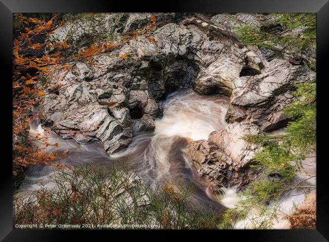 River Flowing Through The Gorge At Randolphs Leap Framed Print by Peter Greenway