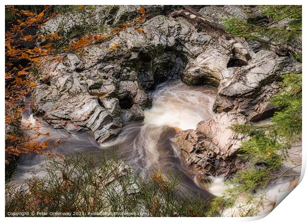 River Flowing Through The Gorge At Randolphs Leap Print by Peter Greenway