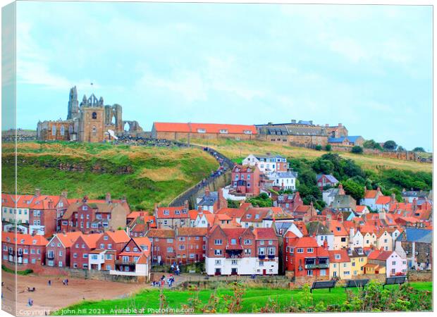 Old Town of Whitby in North Yorkshire Canvas Print by john hill