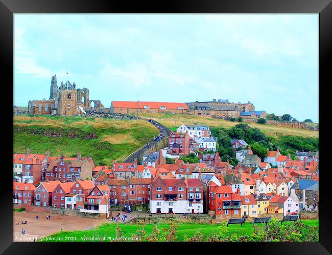 Old Town of Whitby in North Yorkshire Framed Print by john hill
