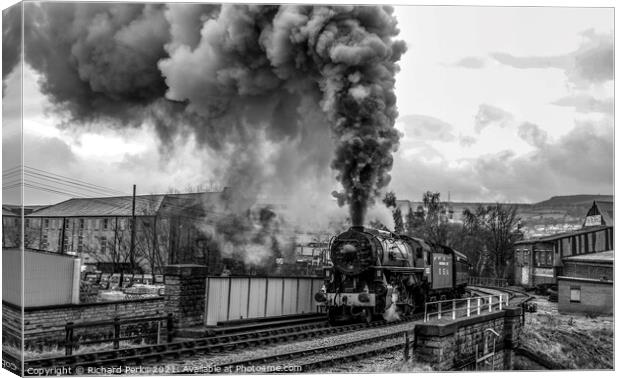 Steaming out of Keighley Canvas Print by Richard Perks