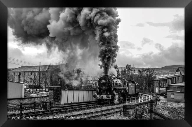 Steaming out of Keighley Framed Print by Richard Perks