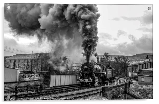 Steaming out of Keighley Acrylic by Richard Perks