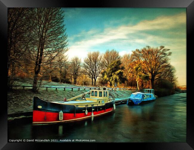 Cold day on Forth and Clyde Canal Framed Print by David Mccandlish