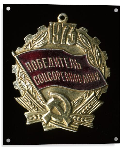 Badge USSR. Acrylic by Mikhail Pogosov