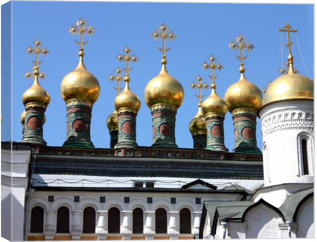 Domes of the Kremlins Churches. Canvas Print by Mikhail Pogosov