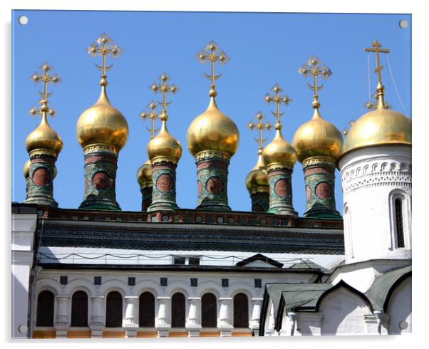 Domes of the Kremlins Churches. Acrylic by Mikhail Pogosov