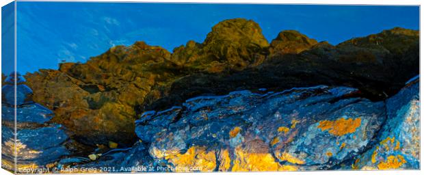 Mountains in a rock pool Canvas Print by Ralph Greig
