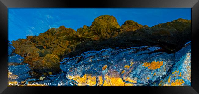 Mountains in a rock pool Framed Print by Ralph Greig