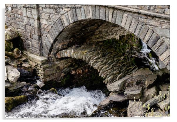Hidden Packhorse Bridge Snowdonia Wales Acrylic by Pearl Bucknall