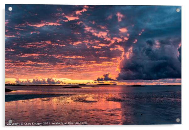 Tiree Sunset Acrylic by Craig Doogan
