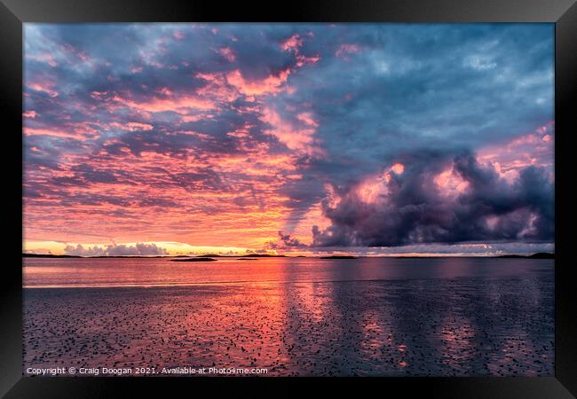 Isle of Tiree Sunset Framed Print by Craig Doogan