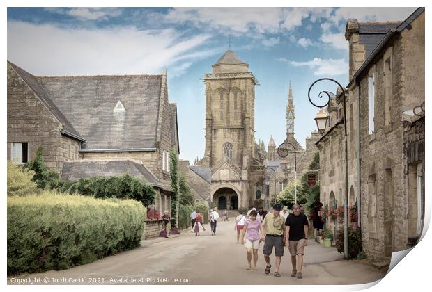 Visit to the medieval town of Locronan, Brittany - 5 Print by Jordi Carrio