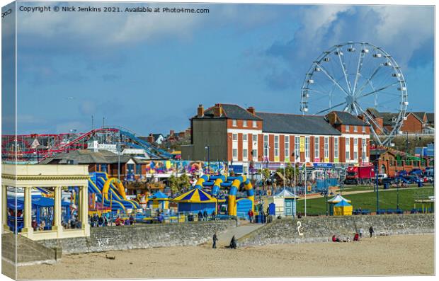 Barry Island Funfair and Whitmore Bay Canvas Print by Nick Jenkins