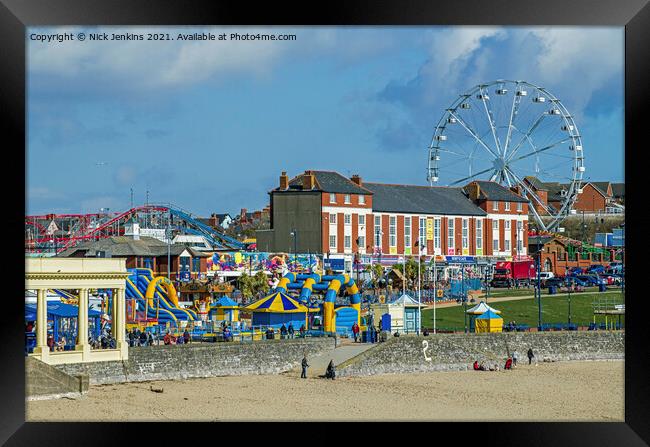 Barry Island Funfair and Whitmore Bay Framed Print by Nick Jenkins