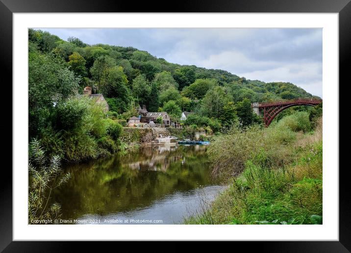 Ironbridge Gorge River Severn Shropshire Framed Mounted Print by Diana Mower