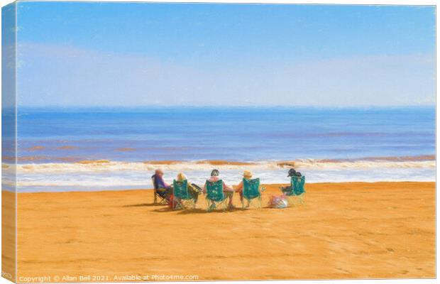 Family At The Seaside Canvas Print by Allan Bell