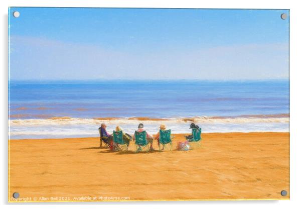 Family At The Seaside Acrylic by Allan Bell